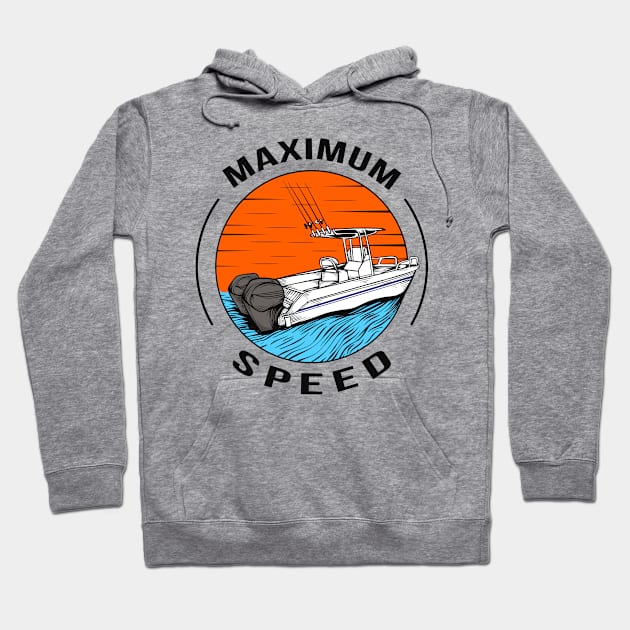 Speedboat Motorboat Racing Boat Captain Hoodie by Foxxy Merch